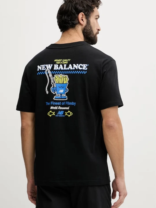 Zdjęcie produktu New Balance t-shirt męski bawełniany Fish and Chips czarny
