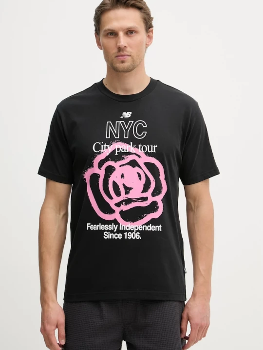 Zdjęcie produktu New Balance T-shirt męski z bawełną NYC City Run czarny