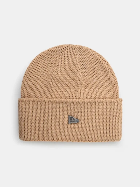 Zdjęcie produktu New Era czapka z domieszką wełny WIDE CUFF BEANIE beżowy
