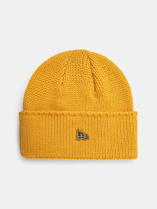 Zdjęcie produktu New Era czapka z domieszką wełny WIDE CUFF BEANIE żółty