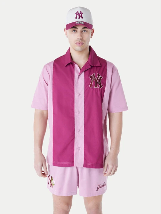 Zdjęcie produktu New Era Koszula New York Yankees Stripe Revere 60596341 Różowy Regular Fit