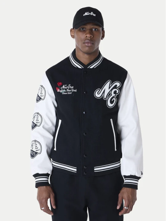 Zdjęcie produktu New Era Kurtka bomber Essential Black Varsity 60596264 Czarny Regular Fit