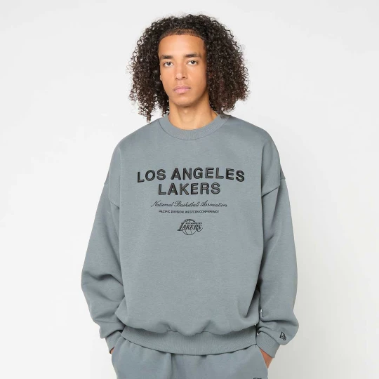 Zdjęcie produktu NBA Linear Graphic Boxy Crew Los Angeles Lakers New Era szary