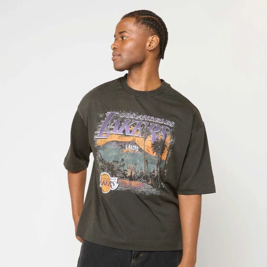 Zdjęcie produktu NBA Washed Graphic Tee Los Angeles Lakers New Era szary
