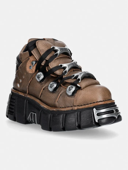 Zdjęcie produktu New Rock BUFALO CUERO CERA NEGRA + IMPERFECT TOWER NEGRO TORNILLOS buty damskie skórzane