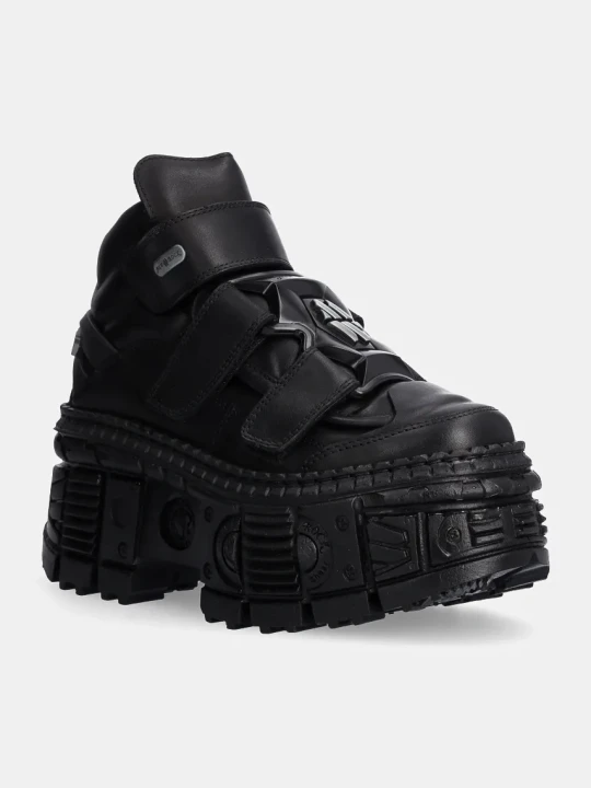 Zdjęcie produktu New Rock buty skórzane Crust Negro Negro + Tank Casco Negro