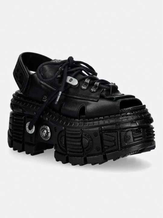 Zdjęcie produktu New Rock ITALI NEGRO, TANK CASCO NEGRO, BIOS N sandały damskie skórzane