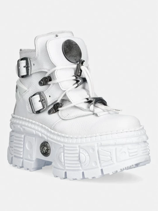 Zdjęcie produktu New Rock NAPA BLANCA + IMPERFECT TANK BLANCO TORNILLOS workery na platformie damskie skórzane