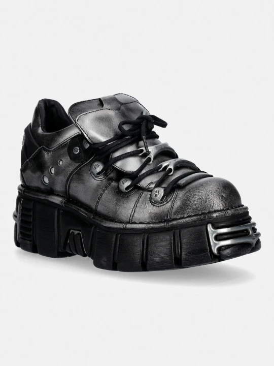 Zdjęcie produktu New Rock półbuty skórzane PULIK ACERO, TOWER NEGRO ACERO + lateral +