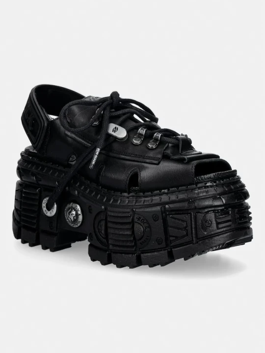 Zdjęcie produktu New Rock sandały damskie skórzane ITALI NEGRO, TANK CASCO NEGRO, BIOS N czarny