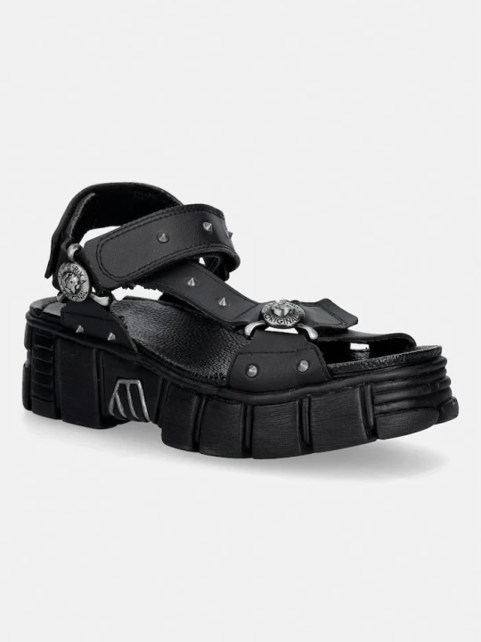 Zdjęcie produktu New Rock sandały na platformie damskie VEGAN NEGRO, TOWER CASCO NEGRO LATERAL czarny