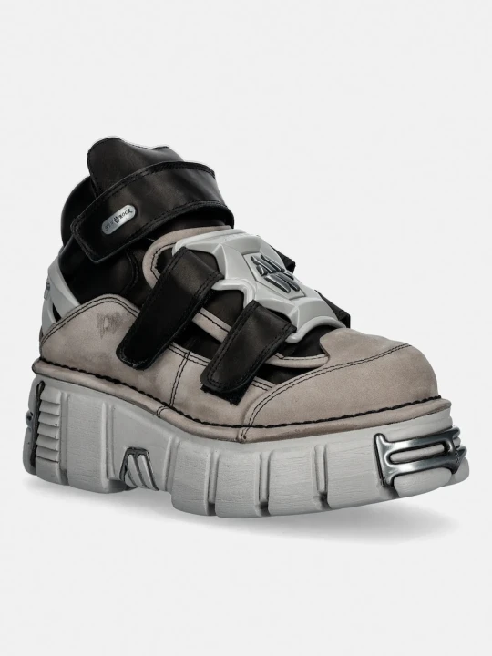 Zdjęcie produktu New Rock sneakersy skórzane ALASKA PERLA, ITALI NEGRO, TOWER PERLA + AC