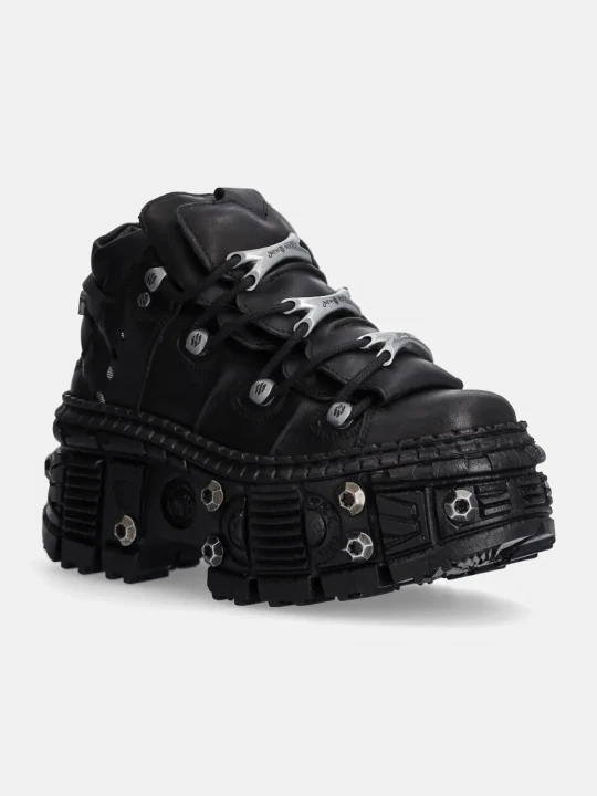 Zdjęcie produktu New Rock sneakersy skórzane Crust Negro + Tank Casco Negro