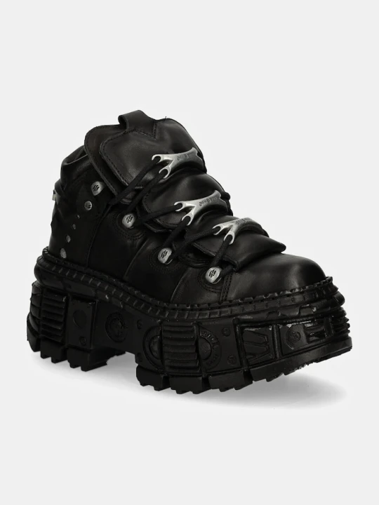 Zdjęcie produktu New Rock sneakersy skórzane CRUST NEGRO + TANK CASCO NEGRO czarny