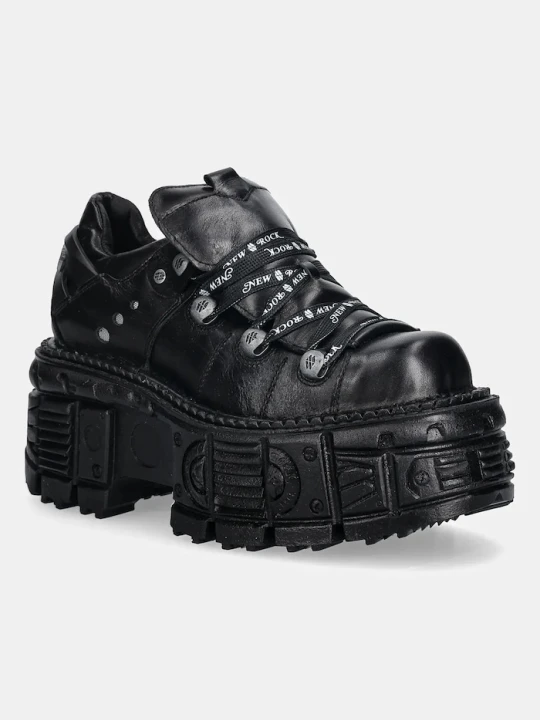Zdjęcie produktu New Rock sneakersy skórzane ITALI NEGRO, TANK NE czarny