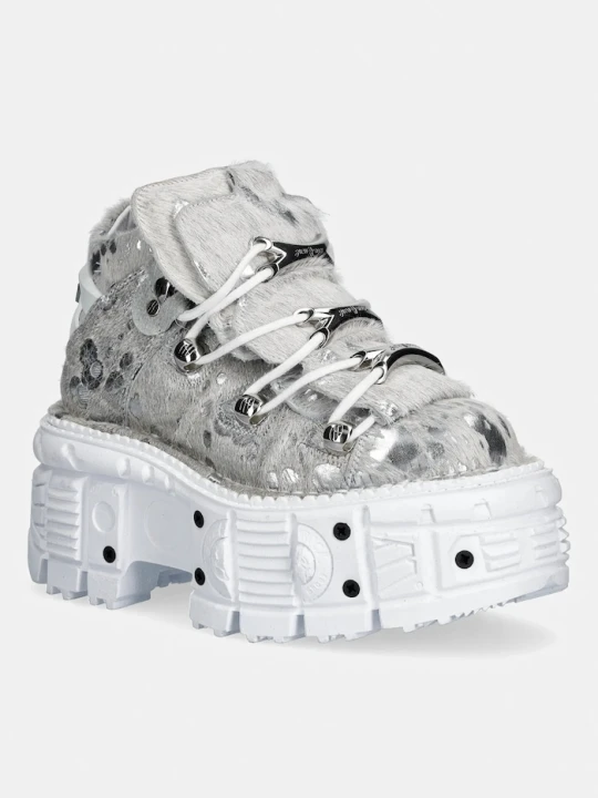 Zdjęcie produktu New Rock sneakersy skórzane PELO CALVAS BLANCO PLATA, TANK BLANCO TORN biały