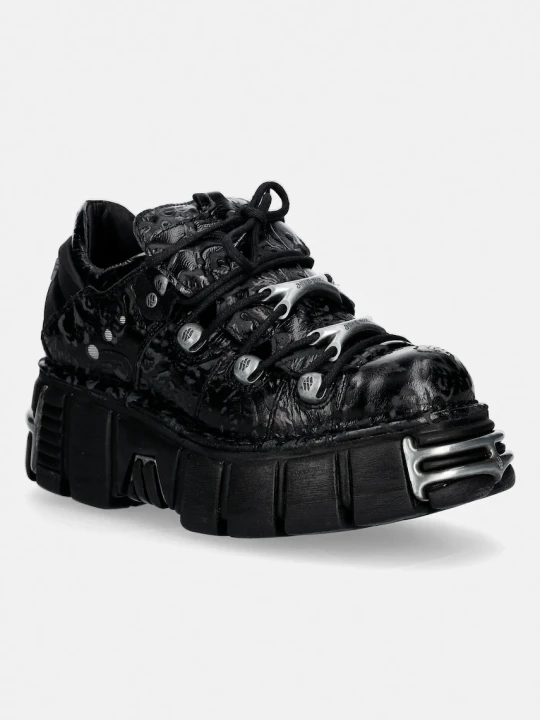 Zdjęcie produktu New Rock sneakersy skórzane VINTAGE FLOWER NEGRO, TOWER NEGRO ACERO + l