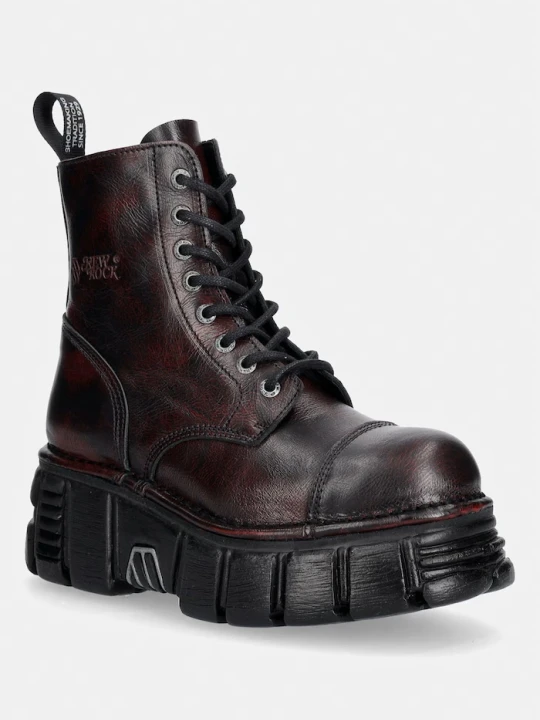 Zdjęcie produktu New Rock workery damskie skórzane PULIK OLD ROJO bordowy