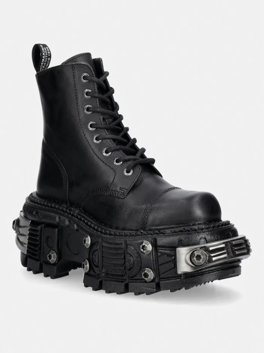 Zdjęcie produktu New Rock workery na platformie damskie skórzane CRUST NEGRO IMPERFECT TANK czarny