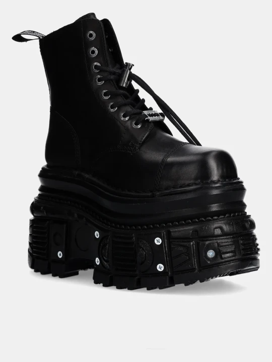 Zdjęcie produktu New Rock workery skórzane CRUST NEGRO + TANK NEGRO TORNILLOS E-34