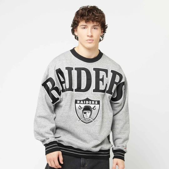 Zdjęcie produktu NFL Oakland Raiders NFL FL FLD Satin Fleece Crew Mitchell & Ness szary