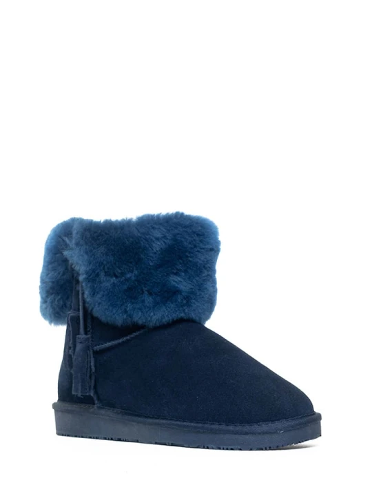 Zdjęcie produktu NICEBAY Skórzane botki zimowe "Alta" w kolorze granatowym rozmiar: 39