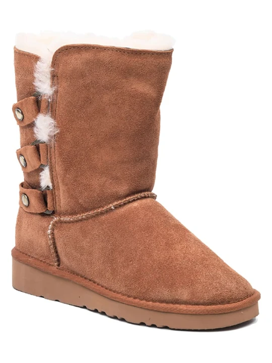 Zdjęcie produktu NICEBAY Skórzane botki zimowe "Bernie" w kolorze jasnobrązowym rozmiar: 39