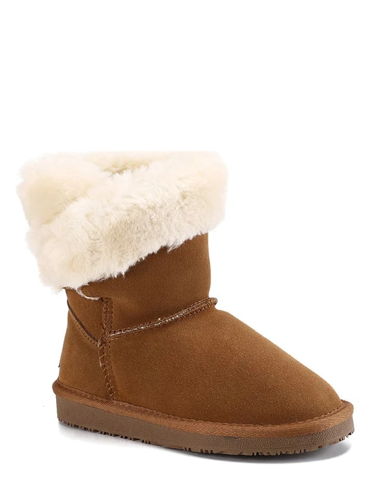 Zdjęcie produktu NICEBAY Skórzane botki zimowe "Bevis" w kolorze brązowym rozmiar: 36