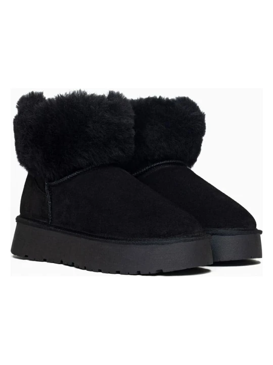 Zdjęcie produktu NICEBAY Skórzane botki zimowe "Freya" w kolorze czarnym rozmiar: 38