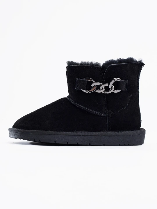Zdjęcie produktu NICEBAY Skórzane botki zimowe "Jaida" w kolorze czarnym rozmiar: 39