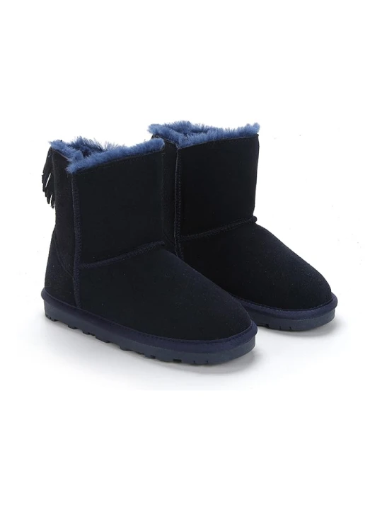 Zdjęcie produktu NICEBAY Skórzane botki zimowe "Lotzone" w kolorze granatowym rozmiar: 34