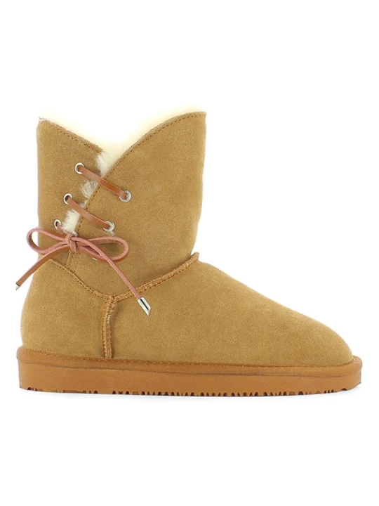 Zdjęcie produktu NICEBAY Skórzane botki zimowe "Manitoba" w kolorze jasnobrązowym rozmiar: 41