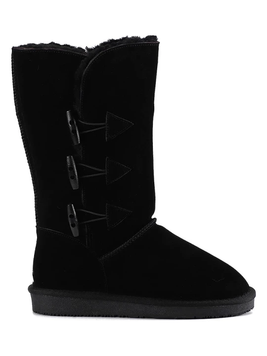 Zdjęcie produktu NICEBAY Skórzane botki zimowe "Meander" w kolorze czarnym rozmiar: 36