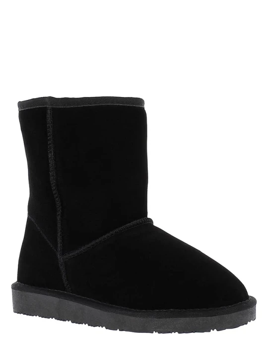 Zdjęcie produktu NICEBAY Skórzane botki zimowe "Medway" w kolorze czarnym rozmiar: 38