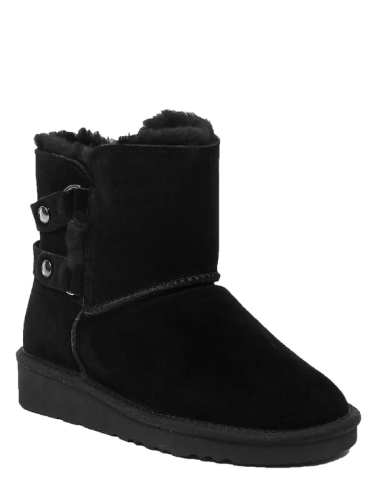 Zdjęcie produktu NICEBAY Skórzane botki zimowe "Sheeba" w kolorze czarnym rozmiar: 37