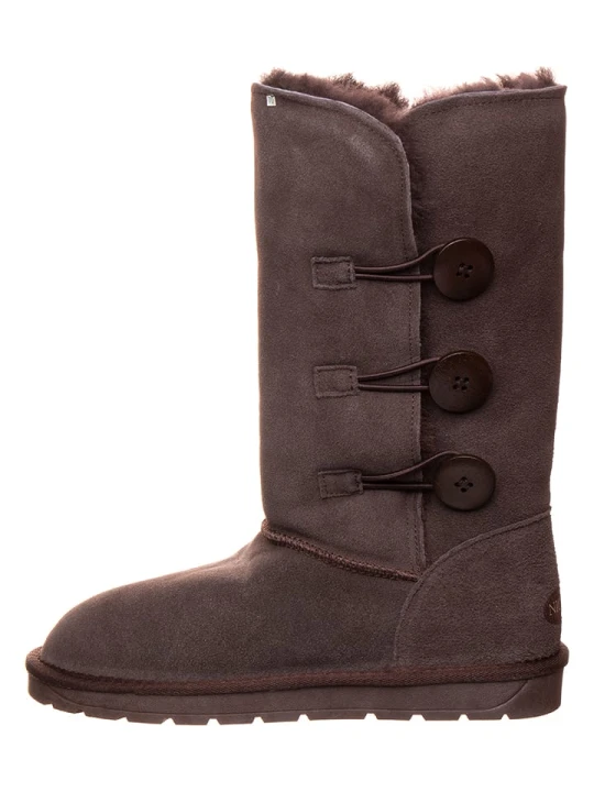 Zdjęcie produktu NICEBAY Skórzane kozaki zimowe "Bernie" w kolorze brązowym rozmiar: 38