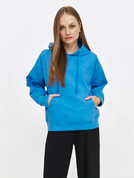 Zdjęcie produktu Niebieska bluza basic z kapturem TOP SECRET