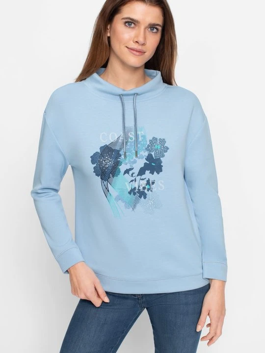 Zdjęcie produktu Niebieska bluza damska Cora Jersey z wiskozą - Coast Vibes Olsen