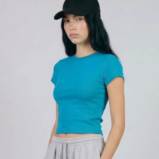 Zdjęcie produktu Niebieska dopasowana koszulka basic House