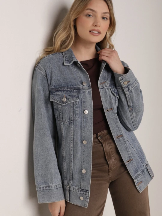 Zdjęcie produktu Niebieska Kurtka Jeansowa o Klasycznym Kroju Anlarra Milas91