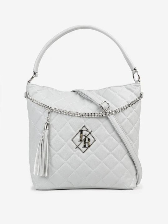 Zdjęcie produktu Niebieska Torebka Shopperka z Pikowaniem i Paskiem Lanarista Fashion&bags