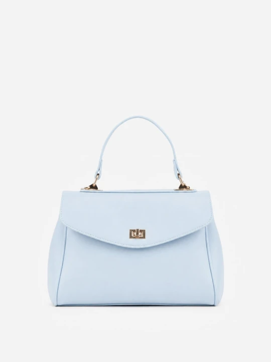 Zdjęcie produktu Niebieska Torebka Typu Kuferek z Rączką i Klapą z Paskiem Crossbody Phoebyne Caely