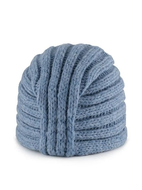 Zdjęcie produktu Niebieska wełniano-bawełniana czapka damska turban Olsen