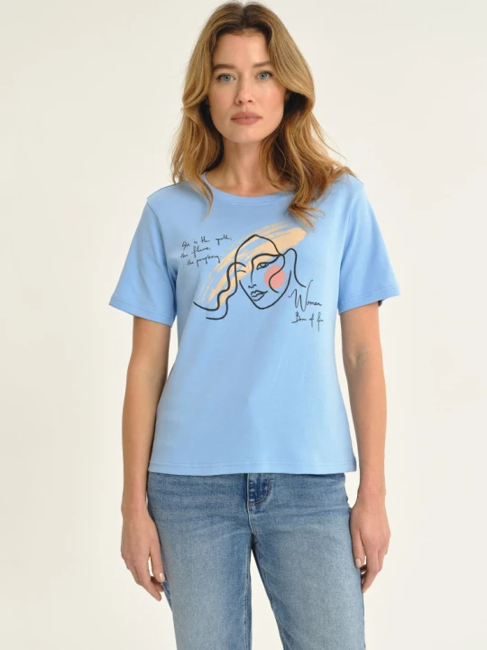Zdjęcie produktu Niebieski t-shirt z efektowną grafiką Greenpoint