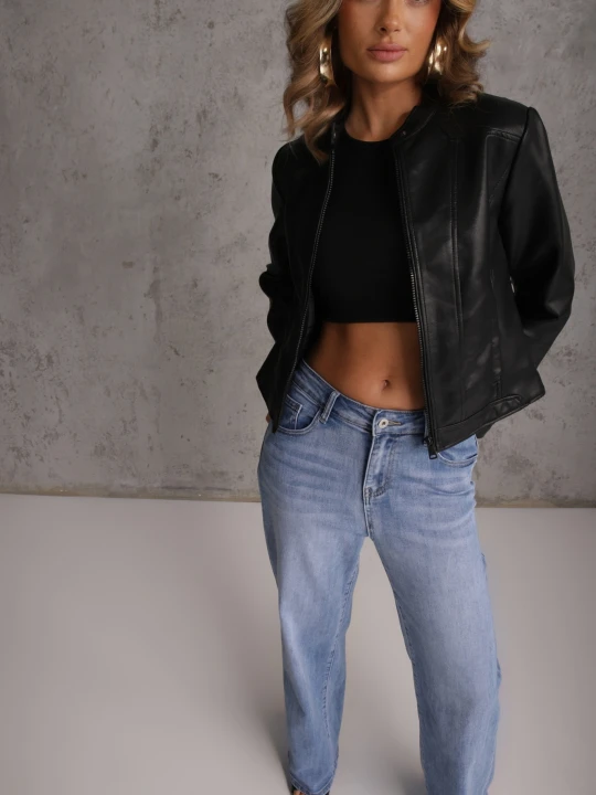 Zdjęcie produktu Niebieskie Bawełniane Jeansy High Waist z Szerokimi Nogawkami Zaeherris Daysie