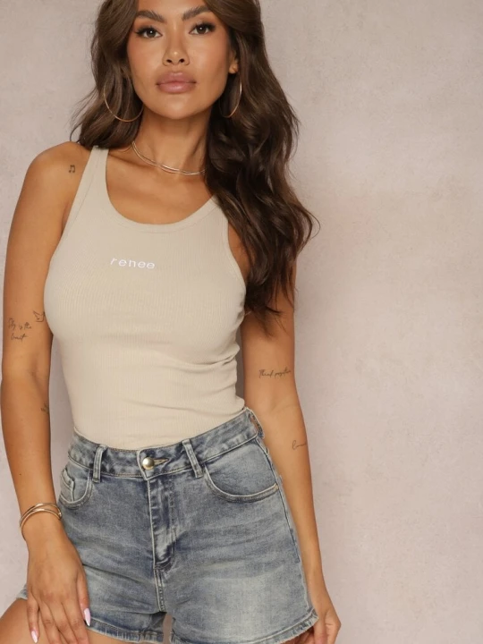 Zdjęcie produktu Niebieskie Bawełniane Szorty Denimowe High Waist Kaivima M.sara