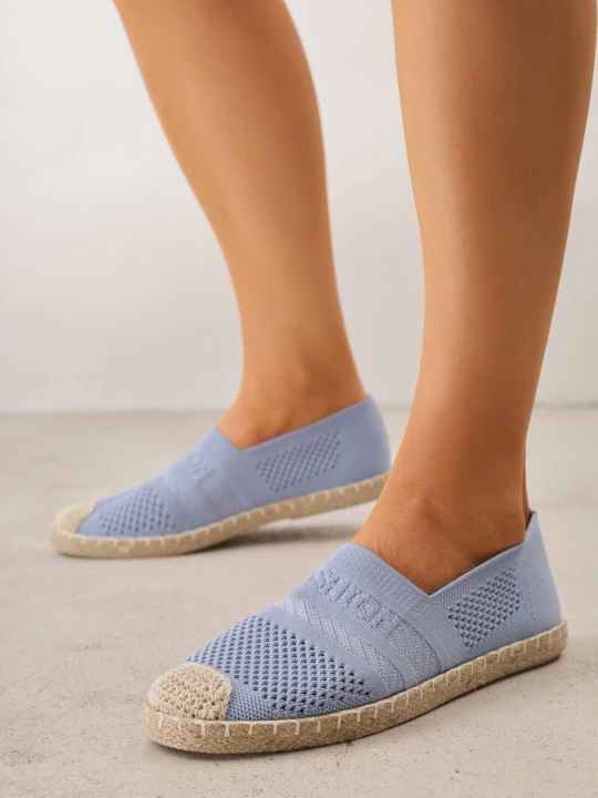 Zdjęcie produktu Niebieskie Espadryle z Plecioną Cholewką przed Kostkę Mokosa