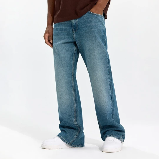 Zdjęcie produktu Niebieskie jeansy baggy flare fit House