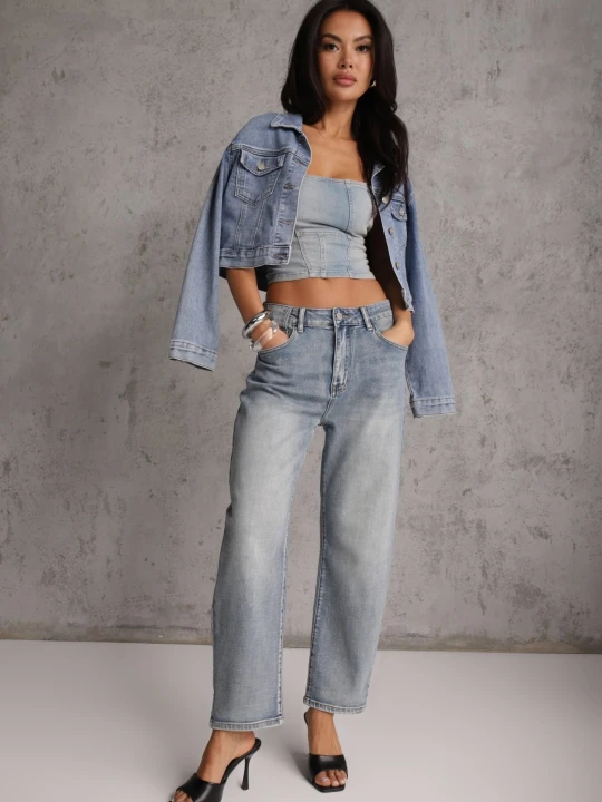 Zdjęcie produktu Niebieskie Jeansy High Waist Mom Fit Zolseli Milas91