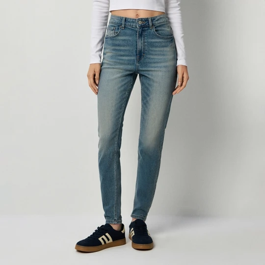 Zdjęcie produktu Niebieskie jeansy skinny fit z wysokim stanem House indigo jeans